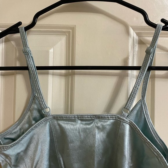 NWT Garage Light Blue Satin Bustier Crop Top - Picture 6 of 8
